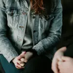 woman talking with therapist