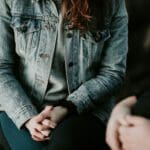 woman talking with therapist